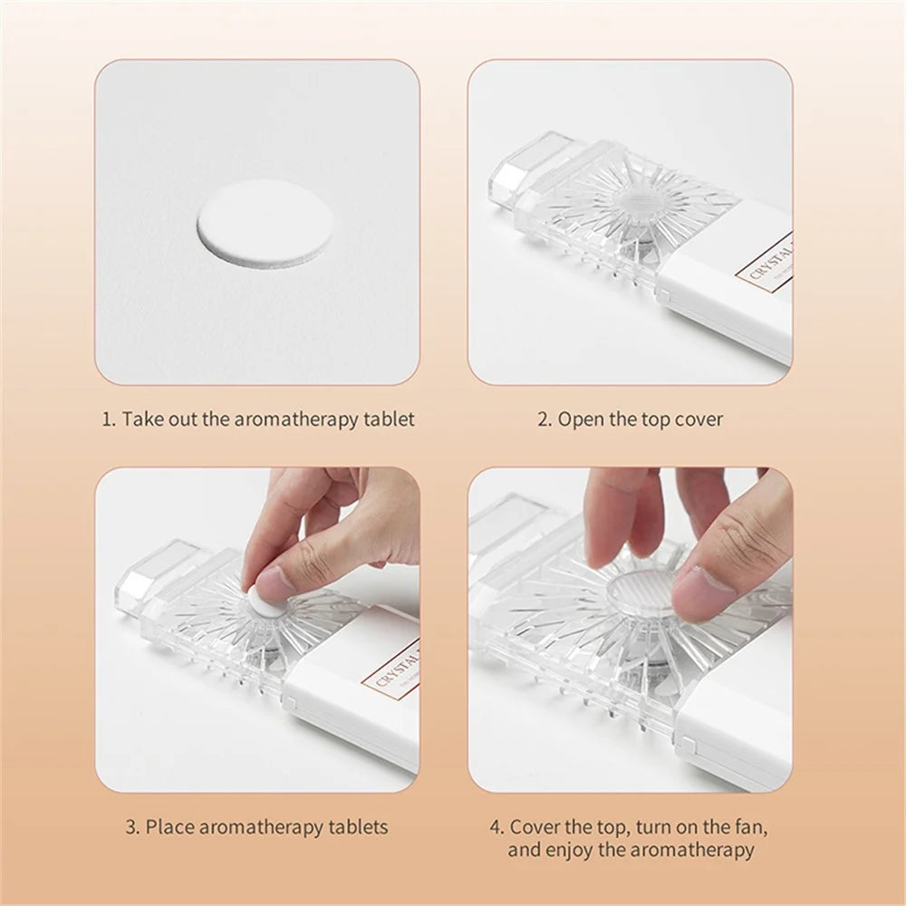 BENWIS HA-PMF Summer Cooler Perfume Shaped Fan Handheld Fan for Commuting - White - 3