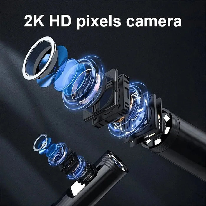 W600 8mm Dual Lens Endoscope 2.0MP 1080P Inspection Camera HD Industrial Borescope, 10m Hard Wire - 3