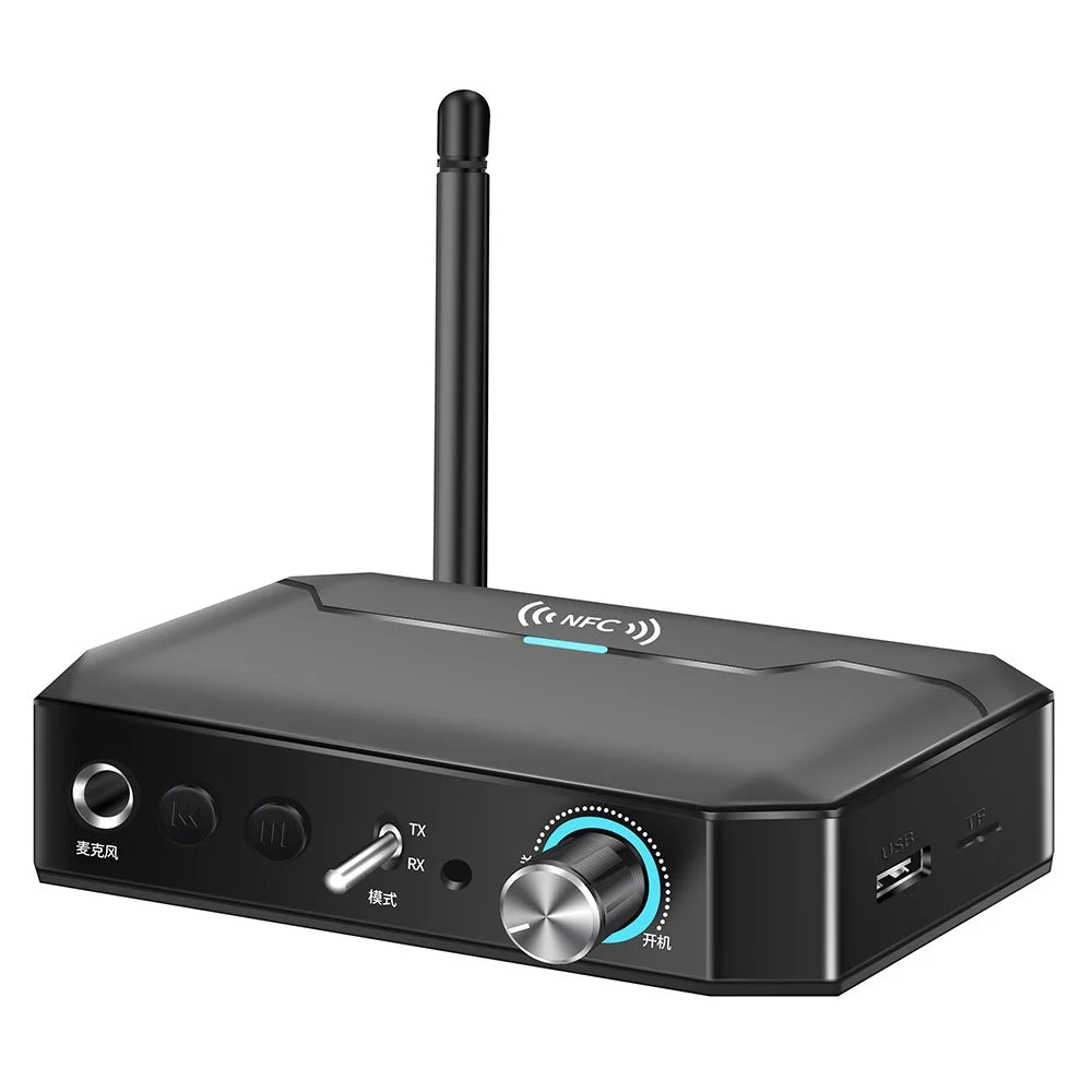 T300 2-in-1 Audio Adapter Bluetooth-compatible 5.3 NFC Receiver Transmitter with Remote Control - 1
