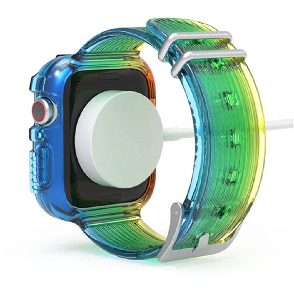 AHASTYLE WA06 for Apple Watch Series 7 / 8 41mm TPU Watch Strap Integrated Watchband with Case Cover - 4
