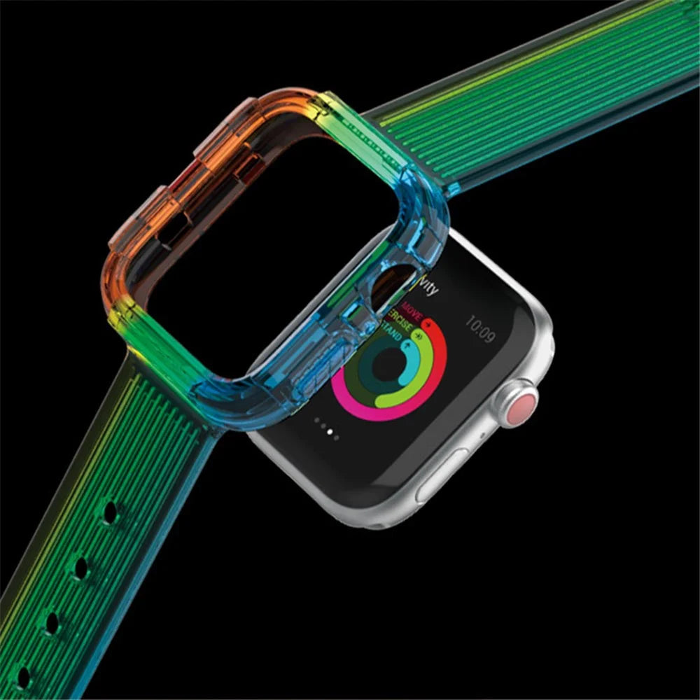 AHASTYLE WA06 for Apple Watch Series 7 / 8 41mm TPU Watch Strap Integrated Watchband with Case Cover - 5