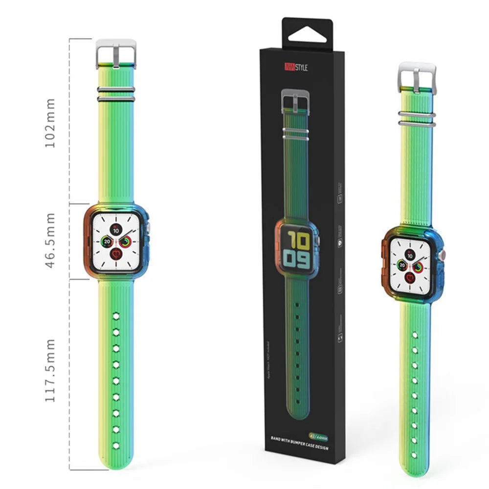 AHASTYLE WA06 for Apple Watch Series 7 / 8 41mm TPU Watch Strap Integrated Watchband with Case Cover - 7