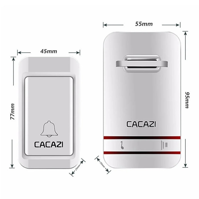 CACAZI V027G 38 Ringtones Self-powered Wireless Doorbell, 1 Transmitter + 1 Receiver - US Plug - 7