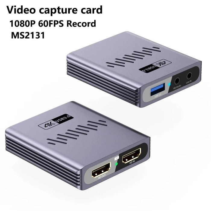 HC-V9 USB3.0 4K HD Video Capture Card 1080P HD Game Live Streaming Recording Adapter - 2