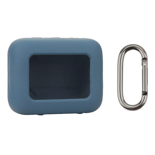 For JBL Go 4 Portable Speaker Dust-Proof Sleeve Silicone Protective Cover with Buckle - Dark Blue - 1