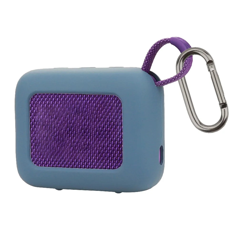 For JBL Go 4 Portable Speaker Dust-Proof Sleeve Silicone Protective Cover with Buckle - Dark Blue - 2