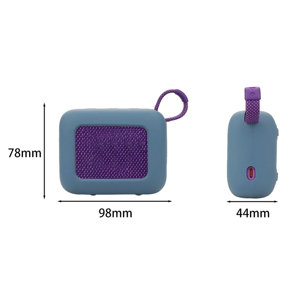 For JBL Go 4 Portable Speaker Dust-Proof Sleeve Silicone Protective Cover with Buckle - Dark Blue - 4