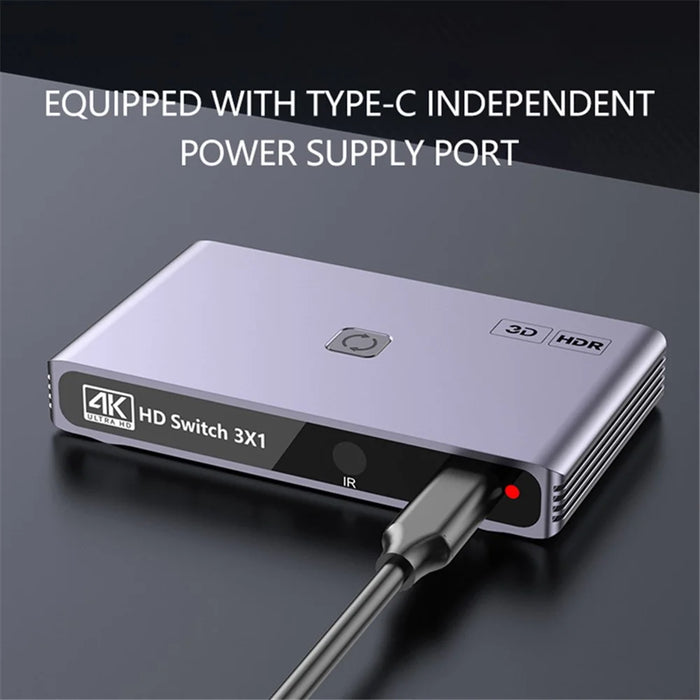 Q301 3 Input 1 Output HD Switcher 4K / 60hz HD Video Aluminum Alloy Adapter - 3