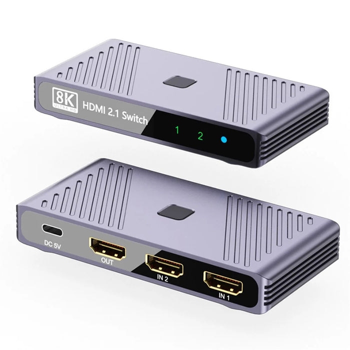 Q802 8K HD Video Splitter HDR 2 In 1 Out Mirror Screens Video Transfer Adapter - 1