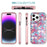 AHASTYLE WE13 For iPhone 14 Pro Max Case Pattern IMD PC+TPU Phone Cover Built-In Screen Protector - Bohemia - 5