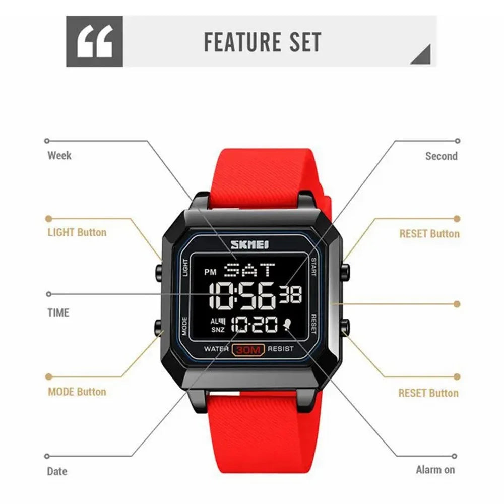 SKMEI 2150 Children Luminous Electronic Watch 30m Waterproof Outdoor Wrist Watch - Black - 2