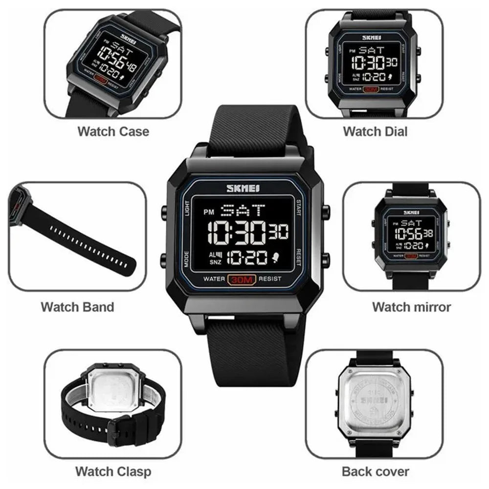 SKMEI 2150 Children Luminous Electronic Watch 30m Waterproof Outdoor Wrist Watch - Black - 3