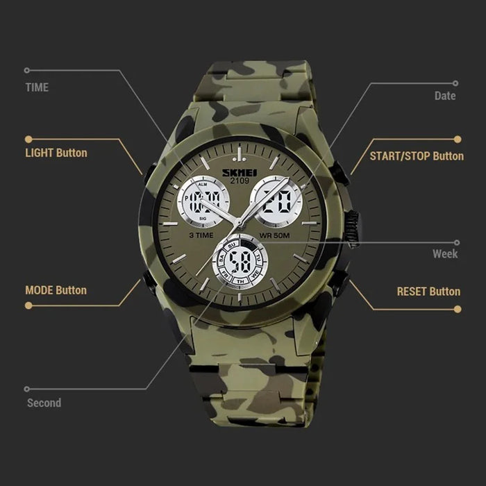 SKMEI 2109 Student Sports Watch Luminous Wrist Bracelet with TPU Strap - Black - 6