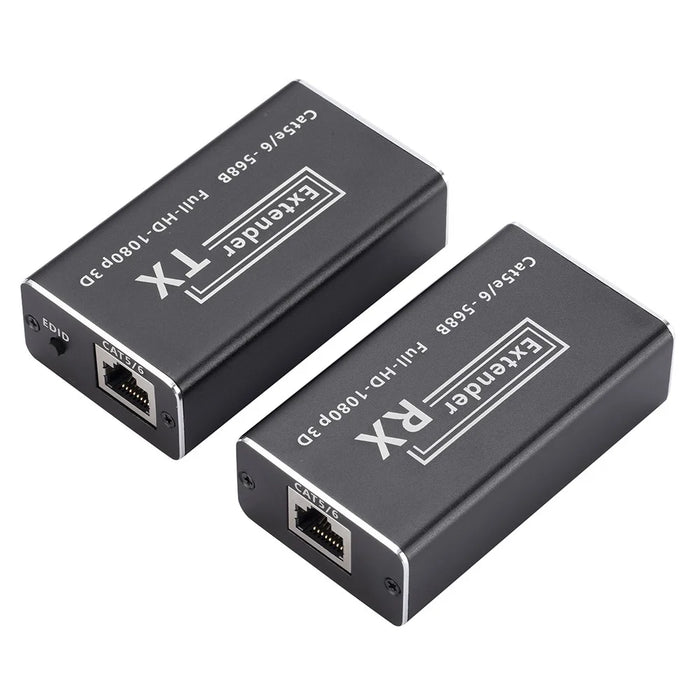 CAT 5 / 6 RJ45 to HD Converter Full HD 1080P Transmitter + Receiver Extender with DC5V Port - US Plug - 5