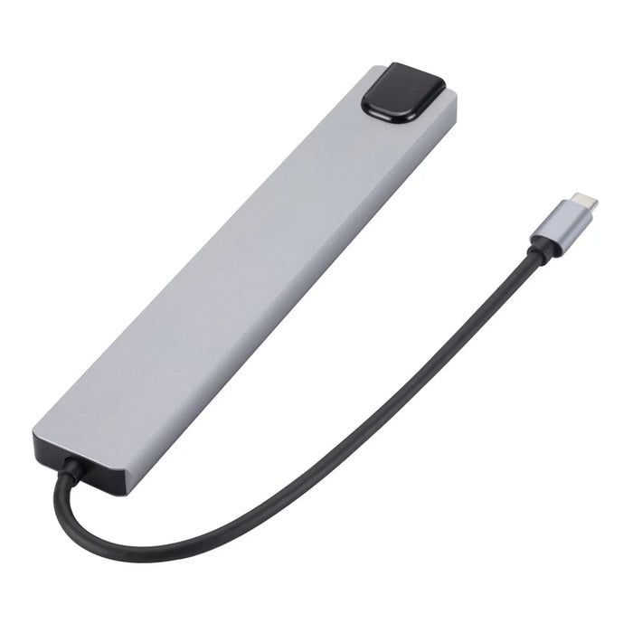 USB-C Hub to PD 100W+3xUSB 2.0+USB 3.0+HD Output+2 Card Reader Slots+RJ45+Type-C - 5