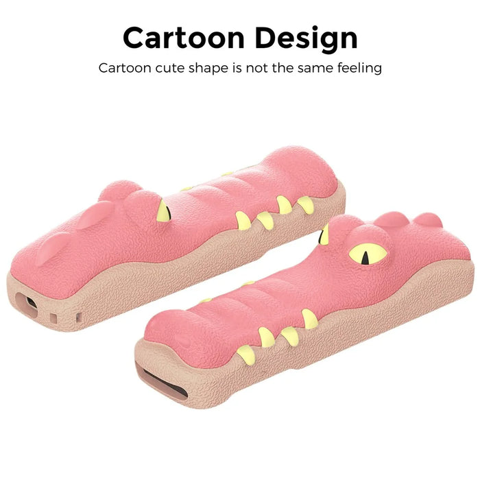 AHASTYLE PT154 Silicone Case for Apple 4K TV Gen 6 / Gen 7 Remote Cartoon Crocodile Protective Cover - Pink - 4