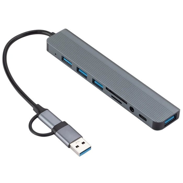 2218 USB / Type-C Docking Station Hub USB3.0 + USB 2.0x3 + SD / TF + 3.5mm Audio + USB-C Adapter - 7