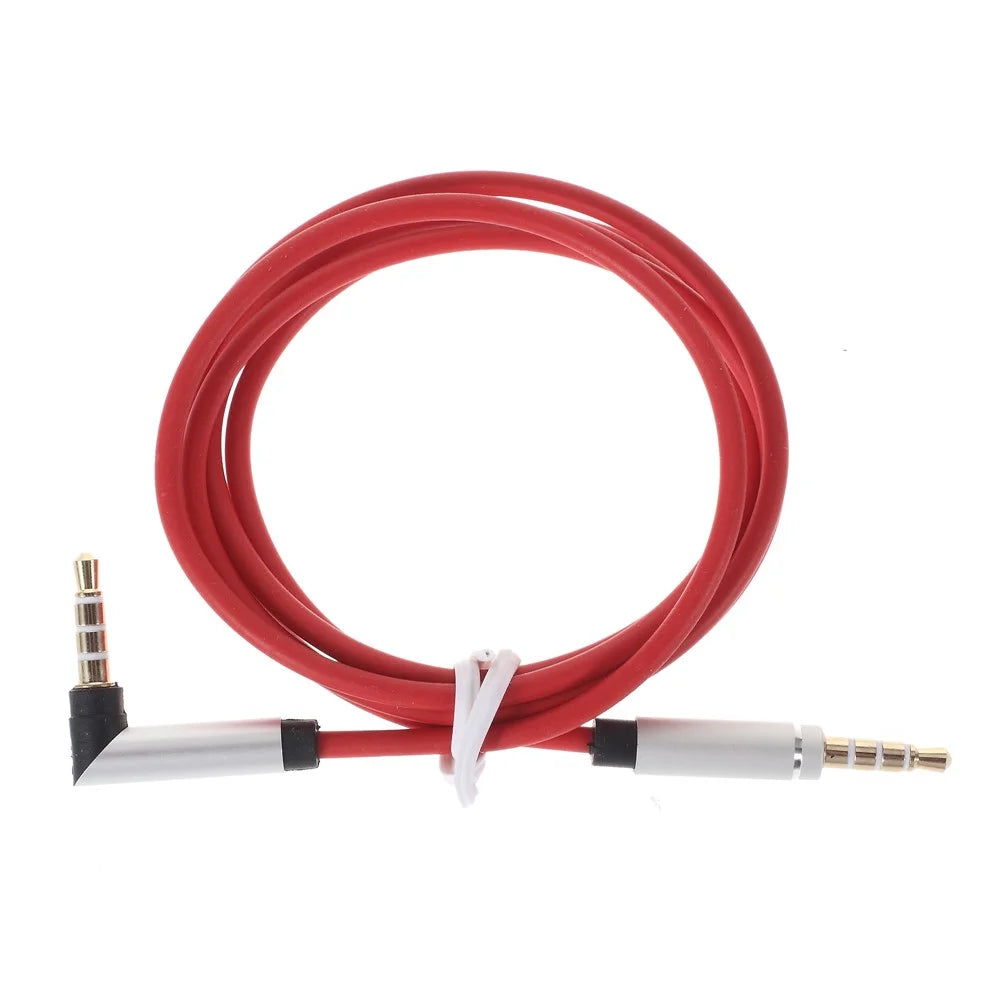 3.5mm Male to Male Right Angle Stereo Audio Cable for iPhone MP3 MP4 - Red - 2