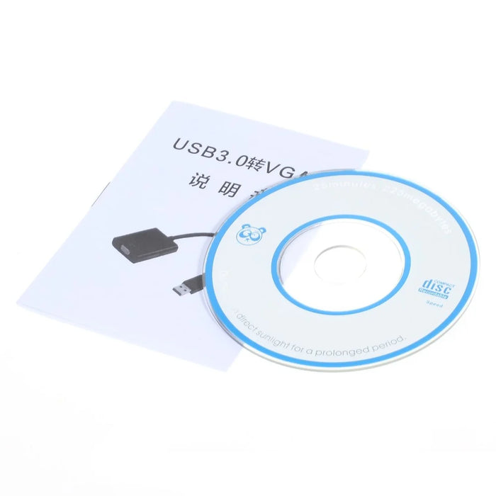 Super Speed Male USB 3.0 to Female VGA External Graphics Adapter Cable - 6