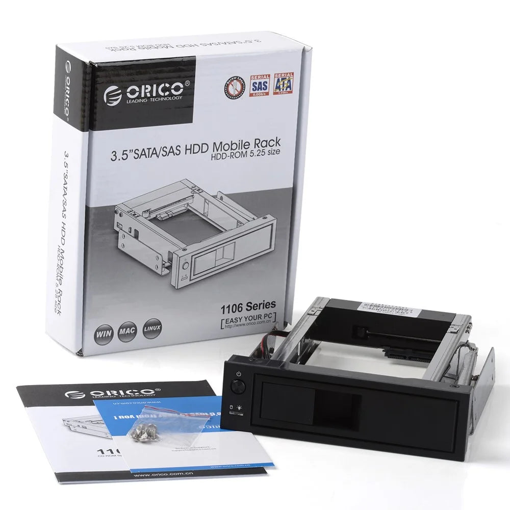 ORICO 3.5 SATA to 5.25 SATA Stainless Bracket Internal Hard Driver Mounting Adapter (1106SS) - 1