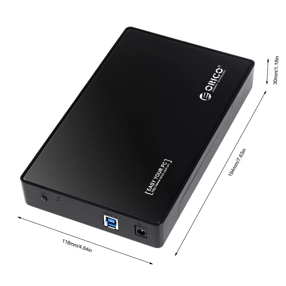 ORICO USB3.0 3.5-inch External Hard Drive HDD Enclosure SATA I / II Interface (3588US3) - Black - 3