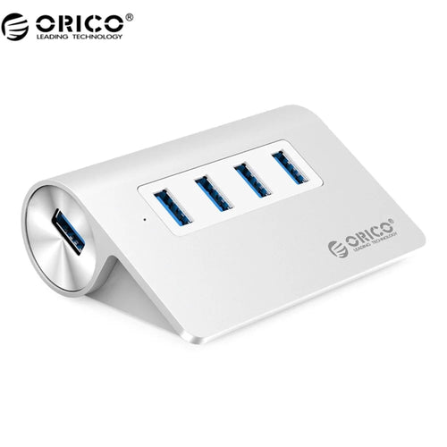 ORICO Multiple protections Plug and Play Aluminum Alloy 4 Ports USB 3.0 Hub (M3H4) - Silver Color - 1