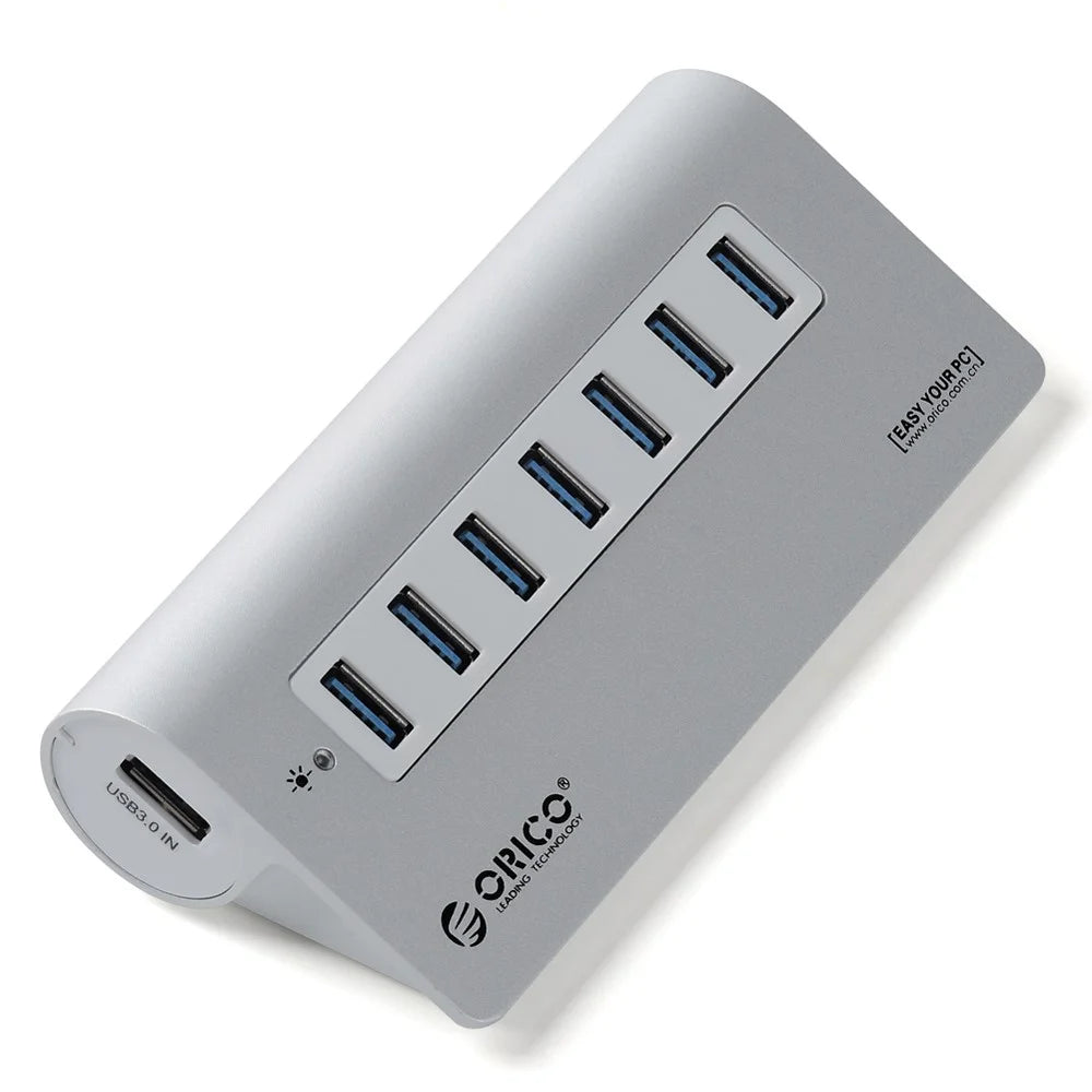 ORICO Aluminum 7 Ports USB 3.0 Hub with USB 3.0 Cable (M3H7) - Silver - 1