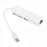 USB 3.1 Type C to 3-Port USB 2.0 Hub with Gigabyte Ethernet Adapter for Apple New MacBook 12-inch - White - 1