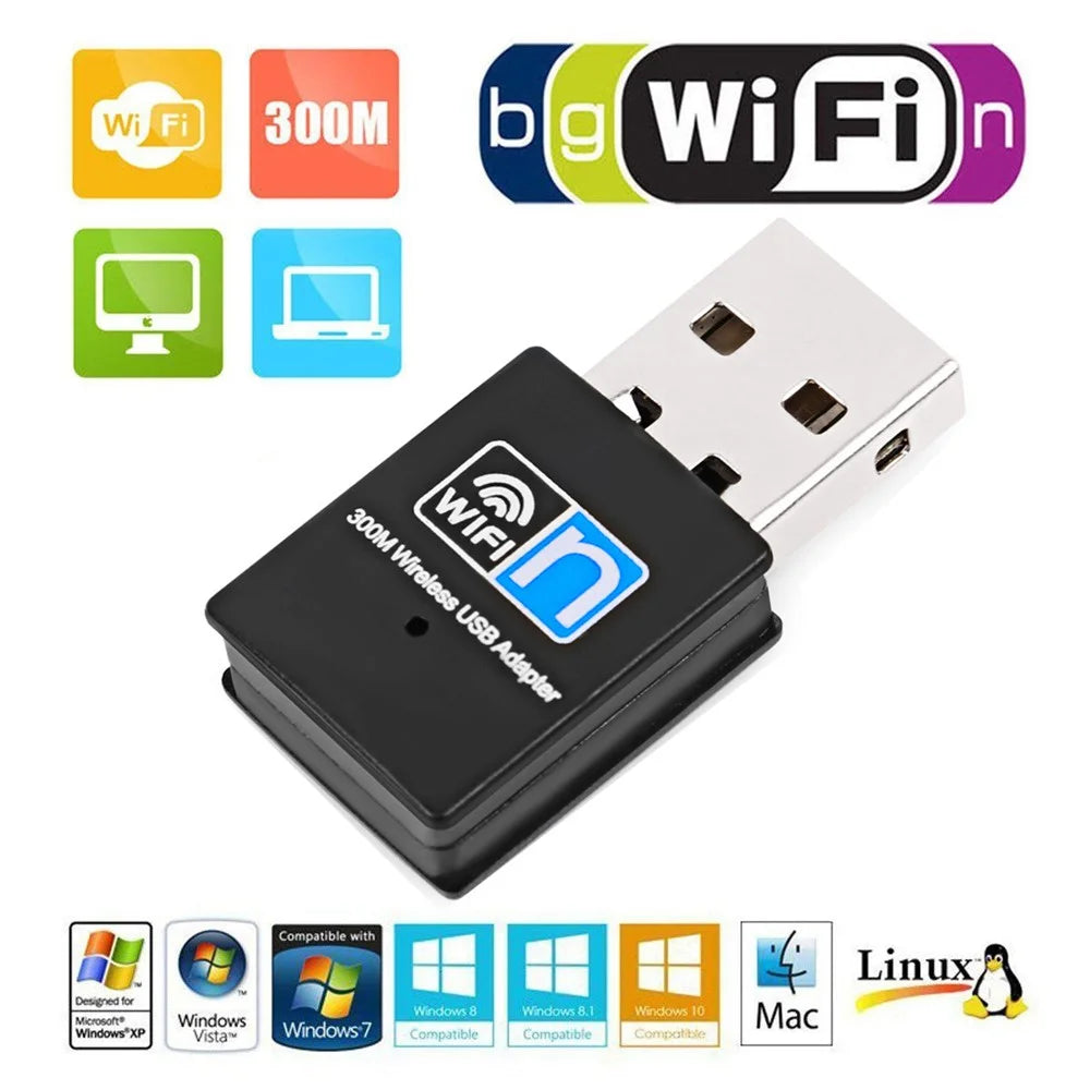 300M Mini USB WiFi Adapter Wireless LAN Network Card Adapter - 1