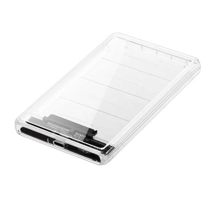 USB-C Type-C to 2.5 Inch SATA SSD HDD External Enclosure Transparent for Laptop & PC - 6