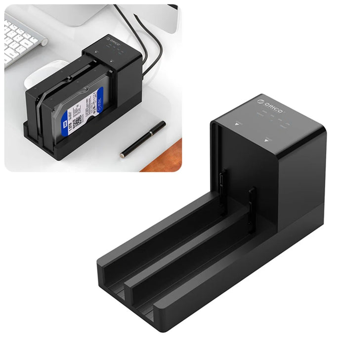 ORICO 6528US3-C 2.5 / 3.5 inch Hard Drive Enclosure 2 Bay Docking Station Offline Clone - 1