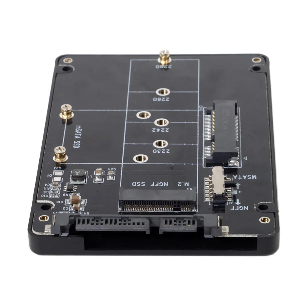 2-in-1 Combo M.2 NGFF B-key & mSATA SSD to SATA 3.0 Adapter Converter Case Enclosure - 2
