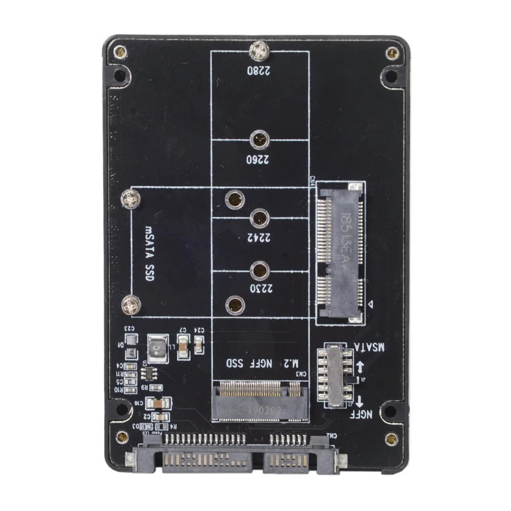 2-in-1 Combo M.2 NGFF B-key & mSATA SSD to SATA 3.0 Adapter Converter Case Enclosure - 3
