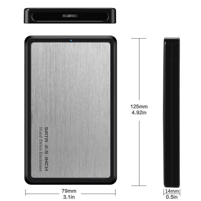 CY U3-194 USB 3.0 to 2.5-inch Hard Drive Case - Silver - 5