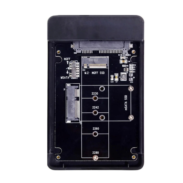 Combo M.2 NGFF B-key & mSATA SSD to USB Type-C Converter Case Enclosure with Switch - 4