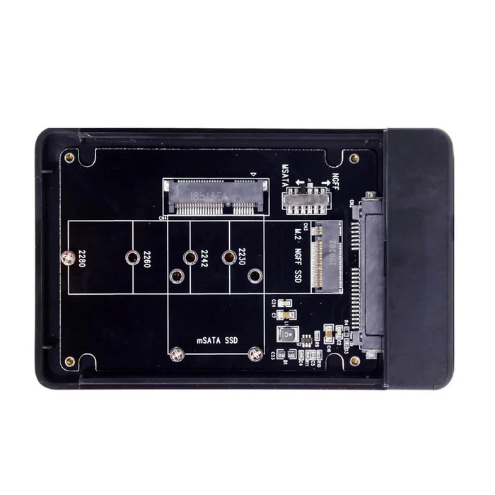Combo M.2 NGFF B-key & mSATA SSD to USB Type-C Converter Case Enclosure with Switch - 6