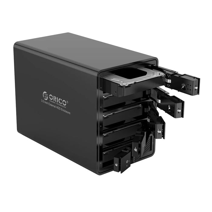 ORICO 9558RU3-SV 3.5-inch External Hard Drive Enclosure JMS567+JMB394 Chip USB3.0 Type-B Output - Black/AU Plug - 6