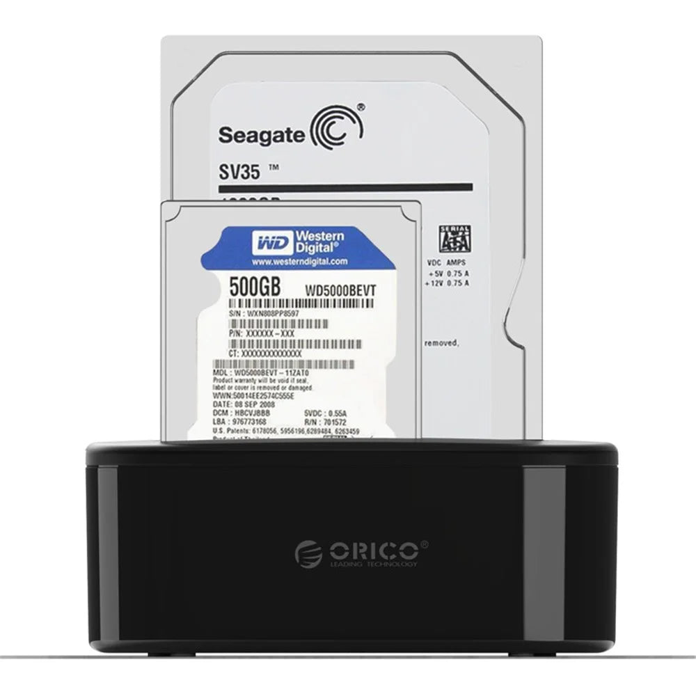 ORICO USB 3.0 SATA Dual-bay Hard Disk Drive Docking Station Enclosure Case for 2.5"/3.5" SDD HDD with Offline Clone Function (6228US3-C) - EU Plug - 4
