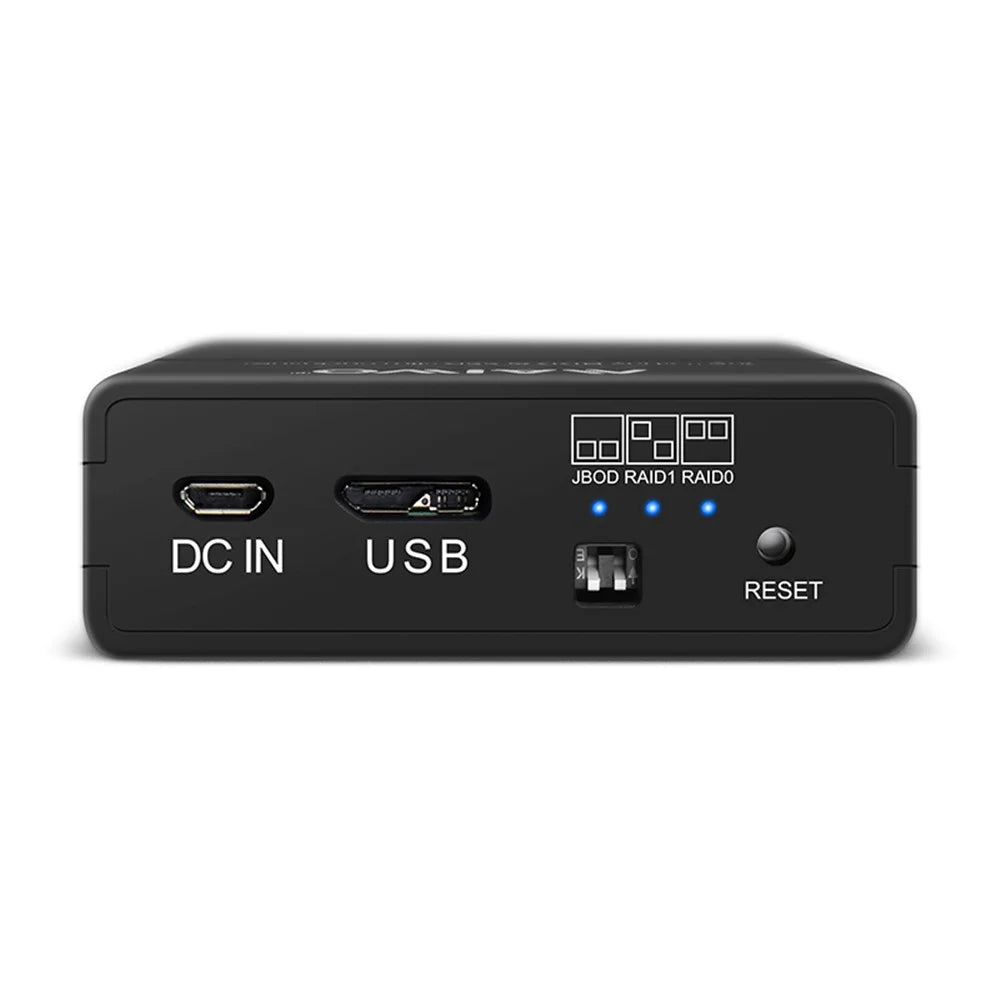 MAIWO K25682 Tool Free USB3.0 Dual Bay 2.5 inch SATA Hard Drive RAID Enclosure Case - Black - 4