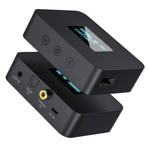 Lossless aptXLLAUX Optical Fiber Coaxial Bluetooth-compatible 5.0 Audio Transmitter with Screen Display - 1
