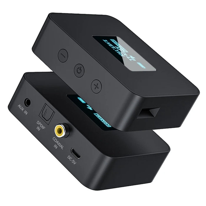Lossless aptXLLAUX Optical Fiber Coaxial Bluetooth-compatible 5.0 Audio Transmitter with Screen Display - 1