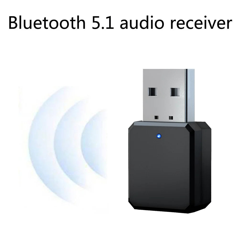 KN318 Bluetooth-compatible 5.1 Audio Receiver Dual Output AUX USB Stereo Car Bluetooth-compatible Hands-free Calling - 2
