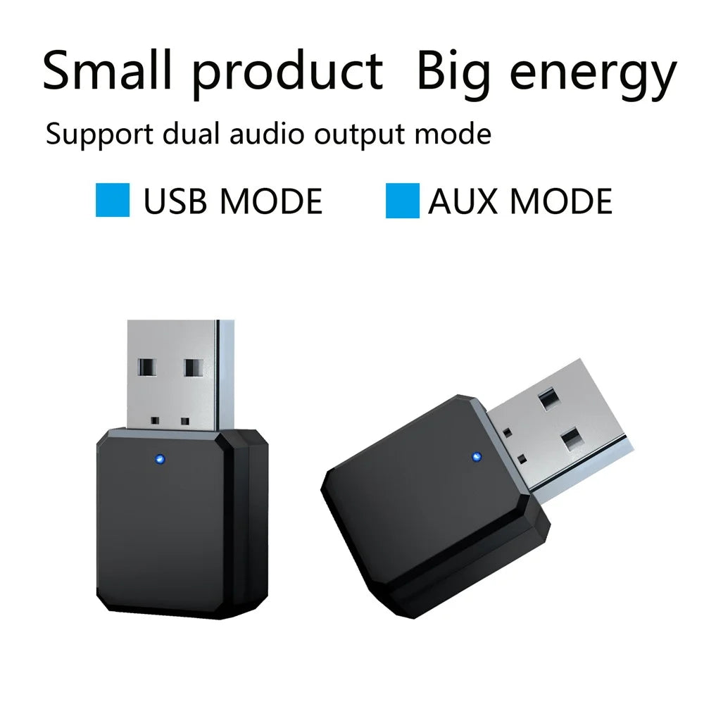 KN318 Bluetooth-compatible 5.1 Audio Receiver Dual Output AUX USB Stereo Car Bluetooth-compatible Hands-free Calling - 5