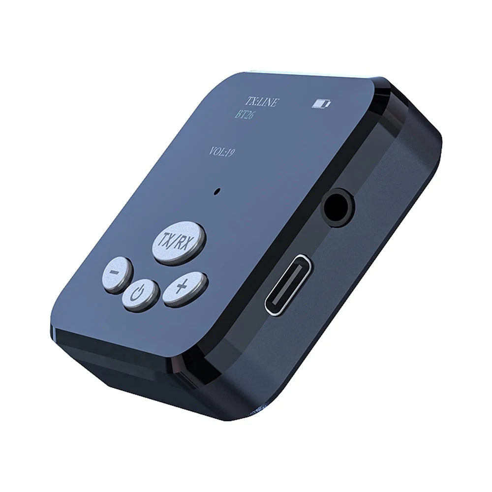 T5 2-in-1 Wireless Bluetooth-compatible 5.0 Audio Receiver Transmitter 3.5mm AUX Jack OLED Display Stereo Music Adapter for TV Car Computer - 1