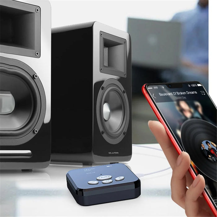 T5 2-in-1 Wireless Bluetooth-compatible 5.0 Audio Receiver Transmitter 3.5mm AUX Jack OLED Display Stereo Music Adapter for TV Car Computer - 4