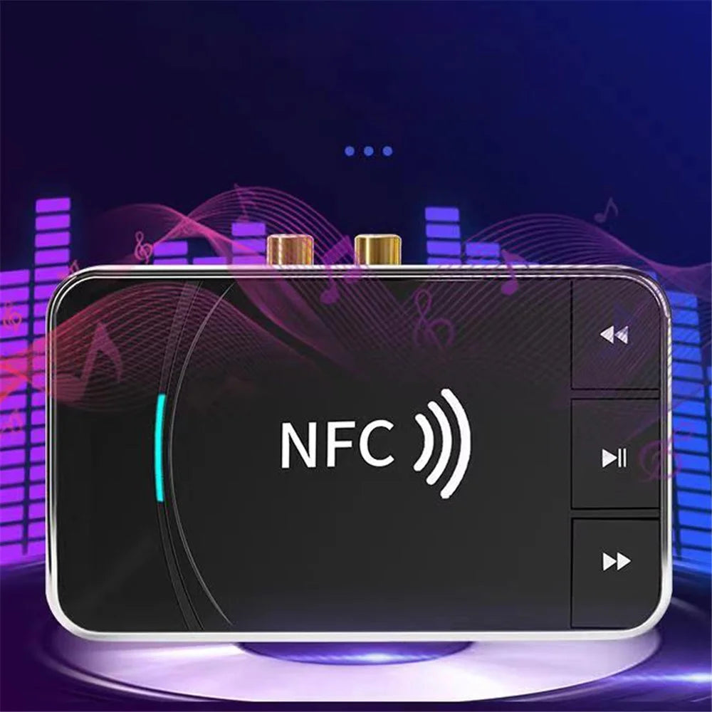 NFC Bluetooth-compatible Receiver AUX 3.5mm RCA Jack USB Smart Playback Stereo Audio Wireless Adapter Dongle - 5