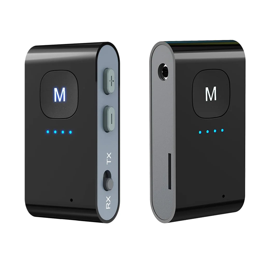BR02 Bluetooth-compatible 5.0 Receiver Transmitter AUX TF Card Audio Adapter with Battery Indicator - 1