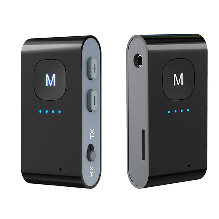 BR02 Bluetooth-compatible 5.0 Receiver Transmitter AUX TF Card Audio Adapter with Battery Indicator - 1