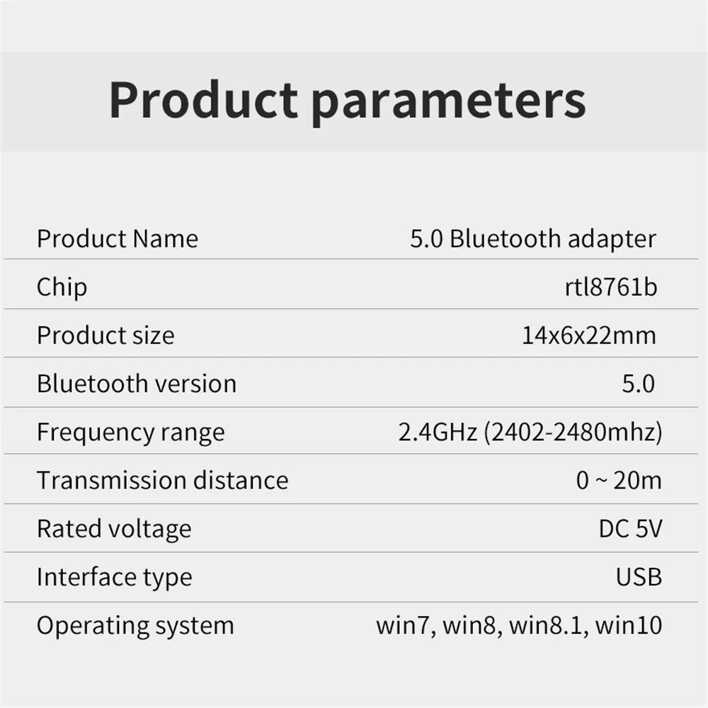 BT-08H Mini USB Bluetooth-compatible 5.0 Transmitter Computer Laptop Wireless Connection Adapter for Speaker Mouse Keyboard - 6