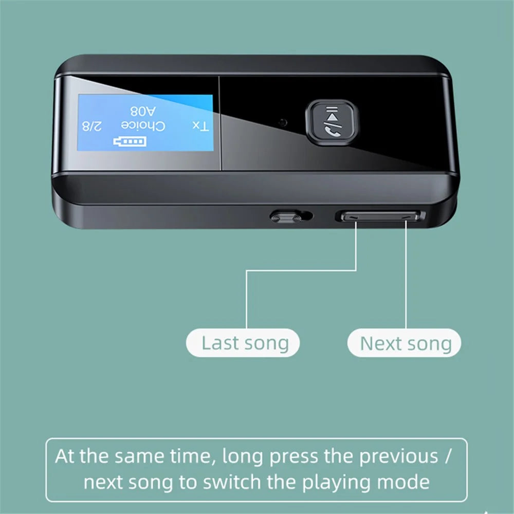 C29 2-in-1 LCD Display Bluetooth-compatible 5.0 Audio Receiver Transmitter Aux Stereo Wireless Adapter - 3